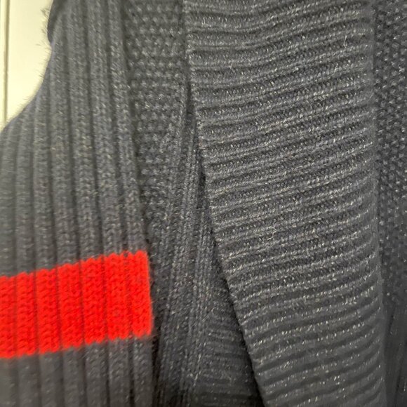 Zadig & Voltaire Navy Mystic AZ Cardigan with Red Stripe XS/S Oversized - Picture 2 of 11